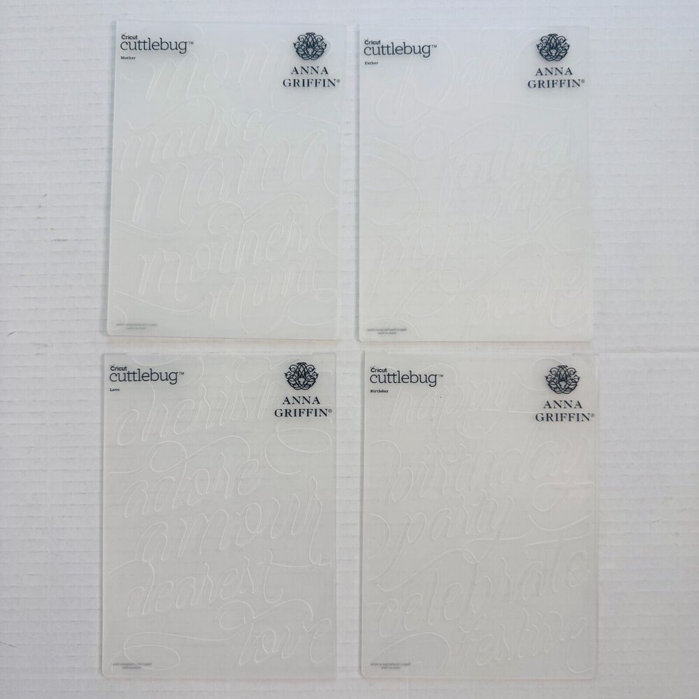 Cricut Cuttlebug Embossing Folders Anna Griffin Family Mother Father Love Birth